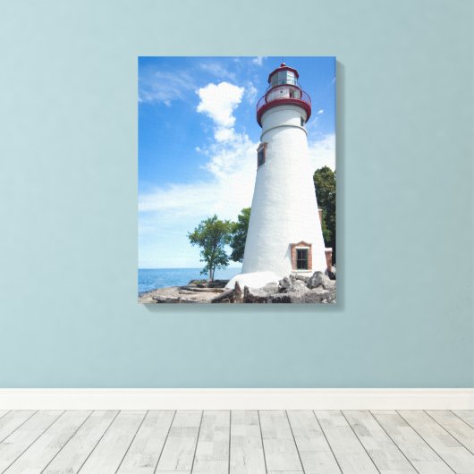 Marblehead Lighthouse Canvas Afdruk (Insitu (Houten vloer))