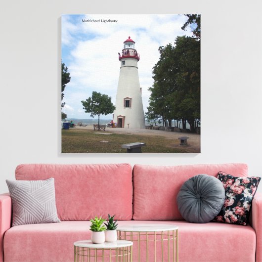 Marblehead Lighthouse canvas pring (Insitu (Woonkamer))