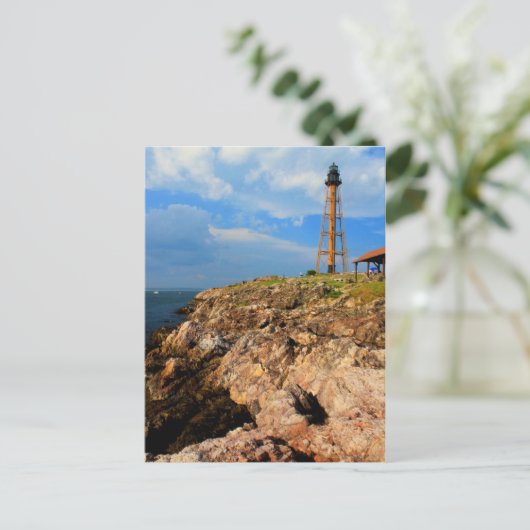 Marblehead Lighthouse en Ocean Bluffs Briefkaart (Staand voorkant)