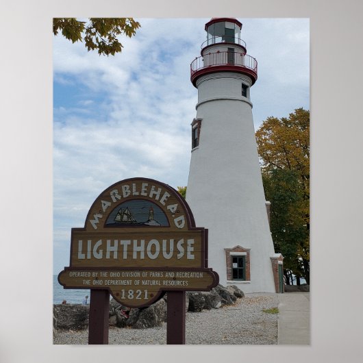 Marblehead Lighthouse in Marblehead, OH gemaakt op Poster (Voorkant)