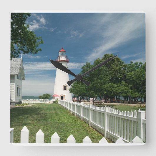 Marblehead Lighthouse in Northwest Ohio Vierkante Klok (Voorkant)
