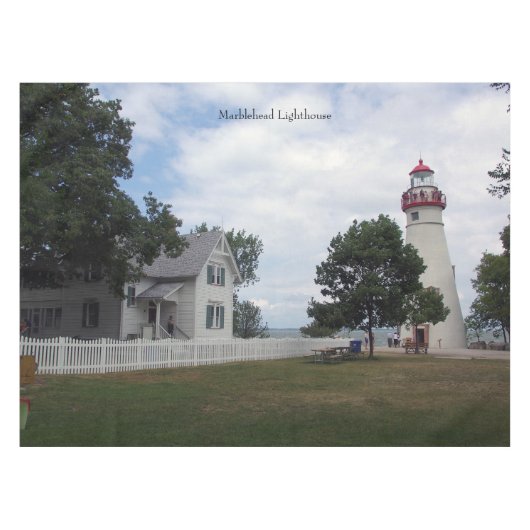 Marblehead Lighthouse & keepershouse tablecloth Tafelkleed (Voorkant (Horizontaal))