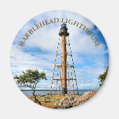 Marblehead Lighthouse, Massachusetts Round Magnet (Voorkant)