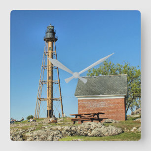 Marblehead Lighthouse, Massachusetts Wall Clock Vierkante Klok