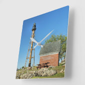 Marblehead Lighthouse, Massachusetts Wall Clock Vierkante Klok (Hoek)