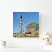 Marblehead Lighthouse, Massachusetts Wall Clock Vierkante Klok (Huis)
