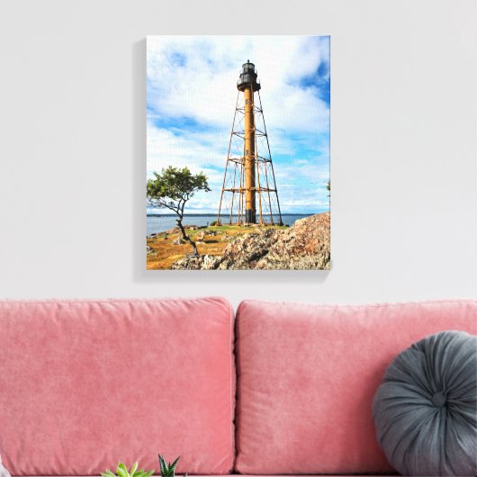 Marblehead Lighthouse Massachusetts Wrapped Canvas (Insitu (Woonkamer))