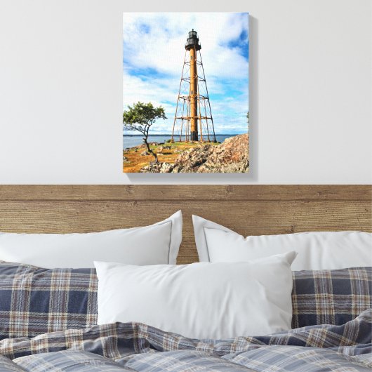 Marblehead Lighthouse Massachusetts Wrapped Canvas (Insitu (Slaapkamer))