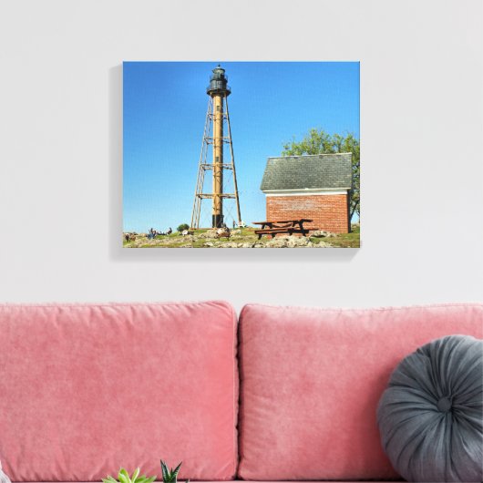 Marblehead Lighthouse Massachusetts Wrapped Canvas (Insitu (Woonkamer))