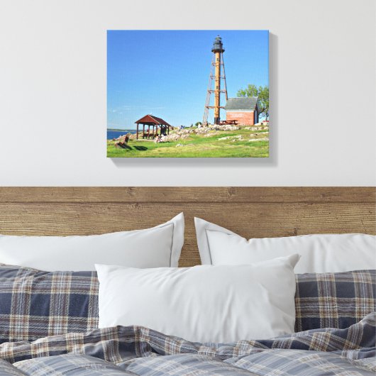 Marblehead Lighthouse Massachusetts Wrapped Canvas (Insitu (Slaapkamer))