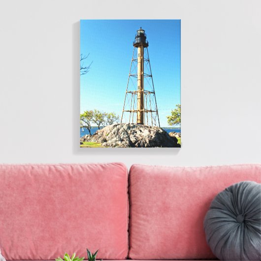 Marblehead Lighthouse Massachusetts Wrapped Canvas Afdruk (Insitu (Woonkamer))