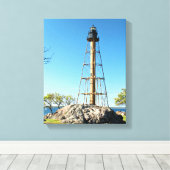 Marblehead Lighthouse Massachusetts Wrapped Canvas Afdruk (Insitu (Houten vloer))