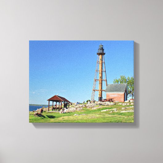 Marblehead Lighthouse Massachusetts Wrapped Canvas Afdruk (Voorkant)