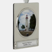 Marblehead Lighthouse metal ornament Verzilverd Banner Ornament (Rechts)