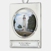 Marblehead Lighthouse metal ornament Verzilverd Banner Ornament (Links)