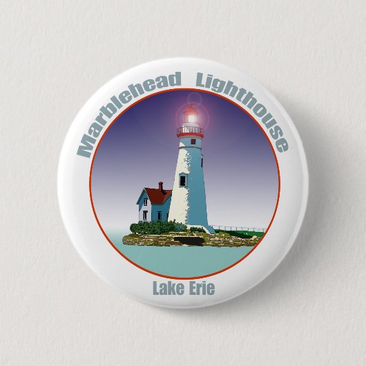 Marblehead Lighthouse Ronde Button 5,7 Cm (Voorkant)