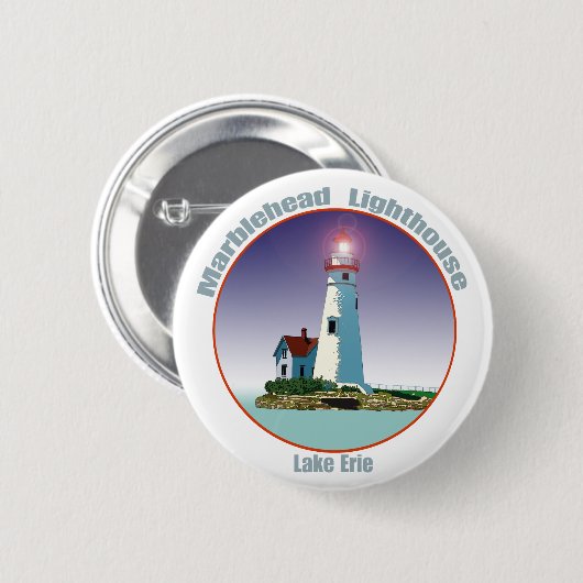 Marblehead Lighthouse Ronde Button 5,7 Cm (Voorkant /achterkant)