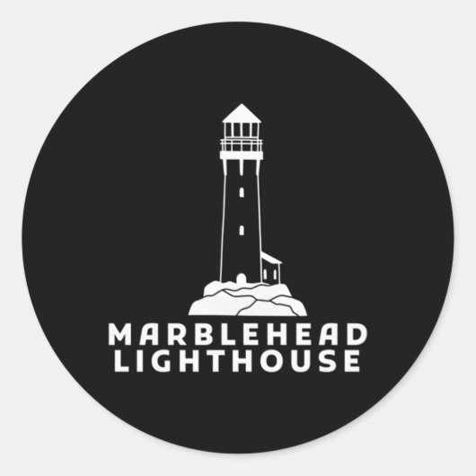 Marblehead Lighthouse Ronde Sticker (Voorkant)