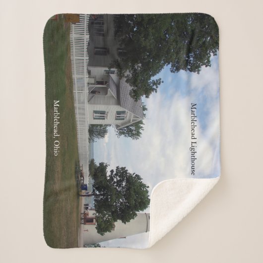 Marblehead Lighthouse wide sherpa blanket Sherpa Deken (Voorkant)