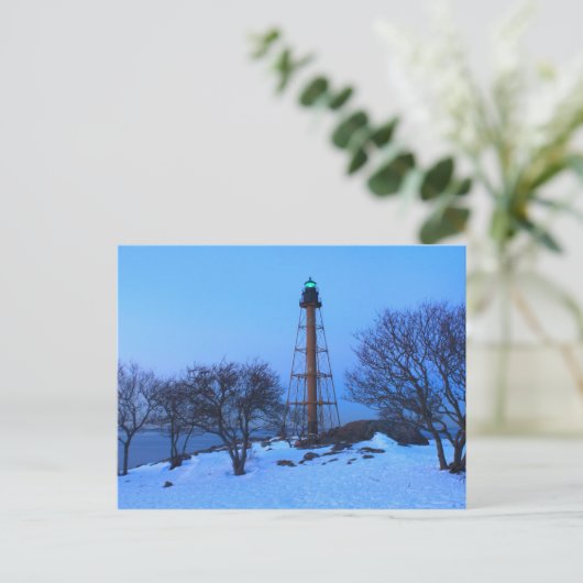 Marblehead Lighthouse Winter Briefkaart (Staand voorkant)