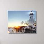 Marblehead Lighthouse Winter Sunrise Canvas Afdruk (Voorkant)