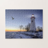 Marblehead Lighthouse Winter Sunrise Legpuzzel (Horizontaal)