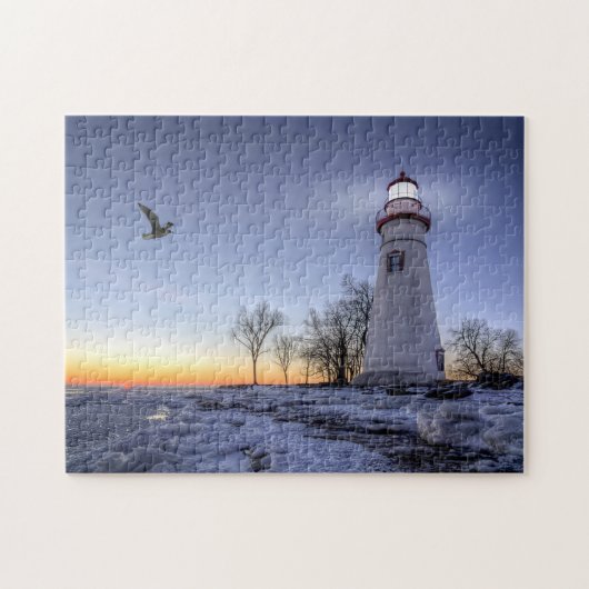 Marblehead Lighthouse Winter Sunrise Legpuzzel (Horizontaal)