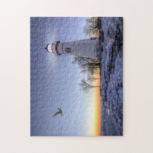 Marblehead Lighthouse Winter Sunrise Legpuzzel (Verticaal)