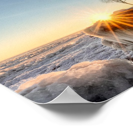 Marblehead Lighthouse Winter Sunrise Poster (Hoek)