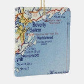 Marblehead MA Vintage Kaart Keramisch Ornament (Rechts)