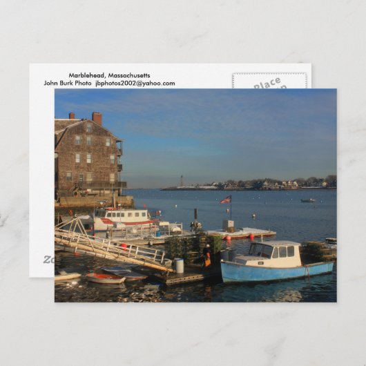 Marblehead MA Waterfront Briefkaart (Voorkant / Achterkant)