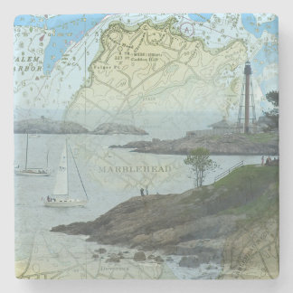 Marblehead Massachusetts haven met zeilboten Stenen Onderzetter