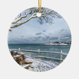 Marblehead, Massachusetts. Haven, Vuurtoren, Keramisch Ornament