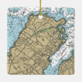 Marblehead Massachusetts Nautical Chart Keramisch Ornament (Achterkant)