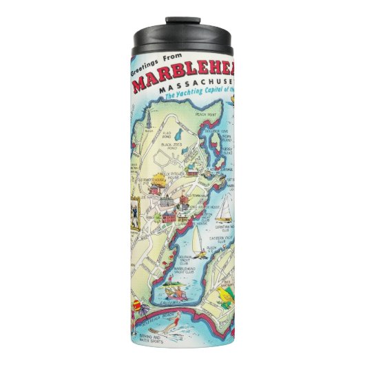 Marblehead Massachusetts  Street Map Thermosbeker (Voorkant)
