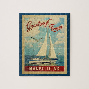 Marblehead Sailboot Vintage Travel Massachusetts Legpuzzel