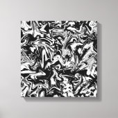 Marbleized Black en White Modern Abstract kunstwer Canvas Afdruk (Voorkant)
