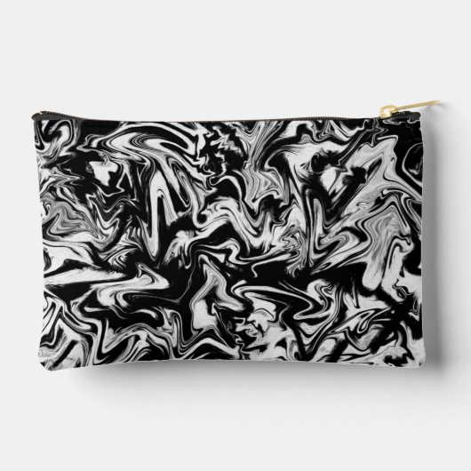 Marbleized Black en White Modern Abstract kunstwer Etui (Achterkant)