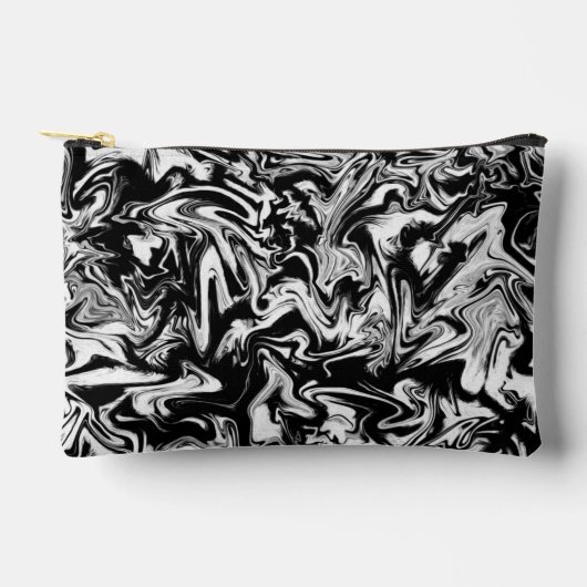 Marbleized Black en White Modern Abstract kunstwer Etui (Voorkant)