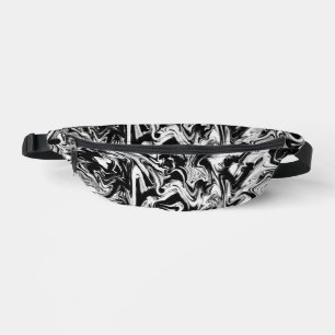 Marbleized Black en White Modern Abstract kunstwer Heuptasje