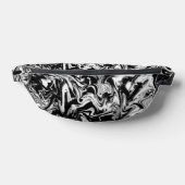 Marbleized Black en White Modern Abstract kunstwer Heuptasje (Liggend)