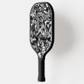 Marbleized Black en White Modern Abstract kunstwer Pickleball Paddle (Links)