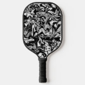 Marbleized Black en White Modern Abstract kunstwer Pickleball Paddle (Voorkant)