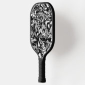 Marbleized Black en White Modern Abstract kunstwer Pickleball Paddle (Links)
