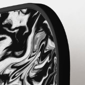 Marbleized Black en White Modern Abstract kunstwer Pickleball Paddle (Links Detail)