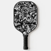 Marbleized Black en White Modern Abstract kunstwer Pickleball Paddle (Voorkant)