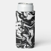 Marbleized Black en White Modern Abstract kunstwer Seltzer Blikjeskoeler (Seltzer Achterkant)