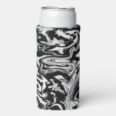 Marbleized Black en White Modern Abstract kunstwer Seltzer Blikjeskoeler (Seltzer Voorkant)
