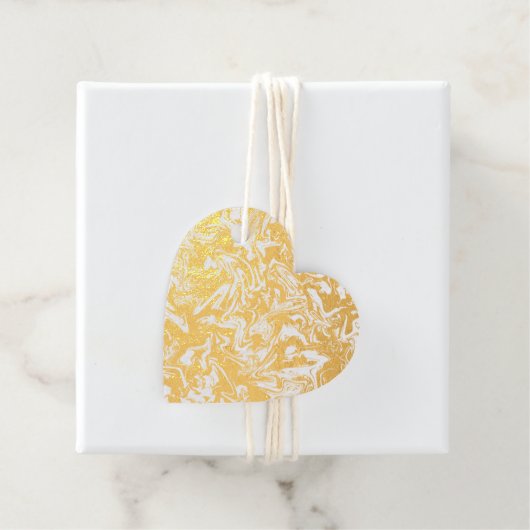 Marbleized Modern Abstract in Gold of Silver Foil Bedankjes Labels (Met doos)