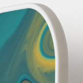 Marbleized Navy Groen Goud Pickleball Paddle (Links Detail)